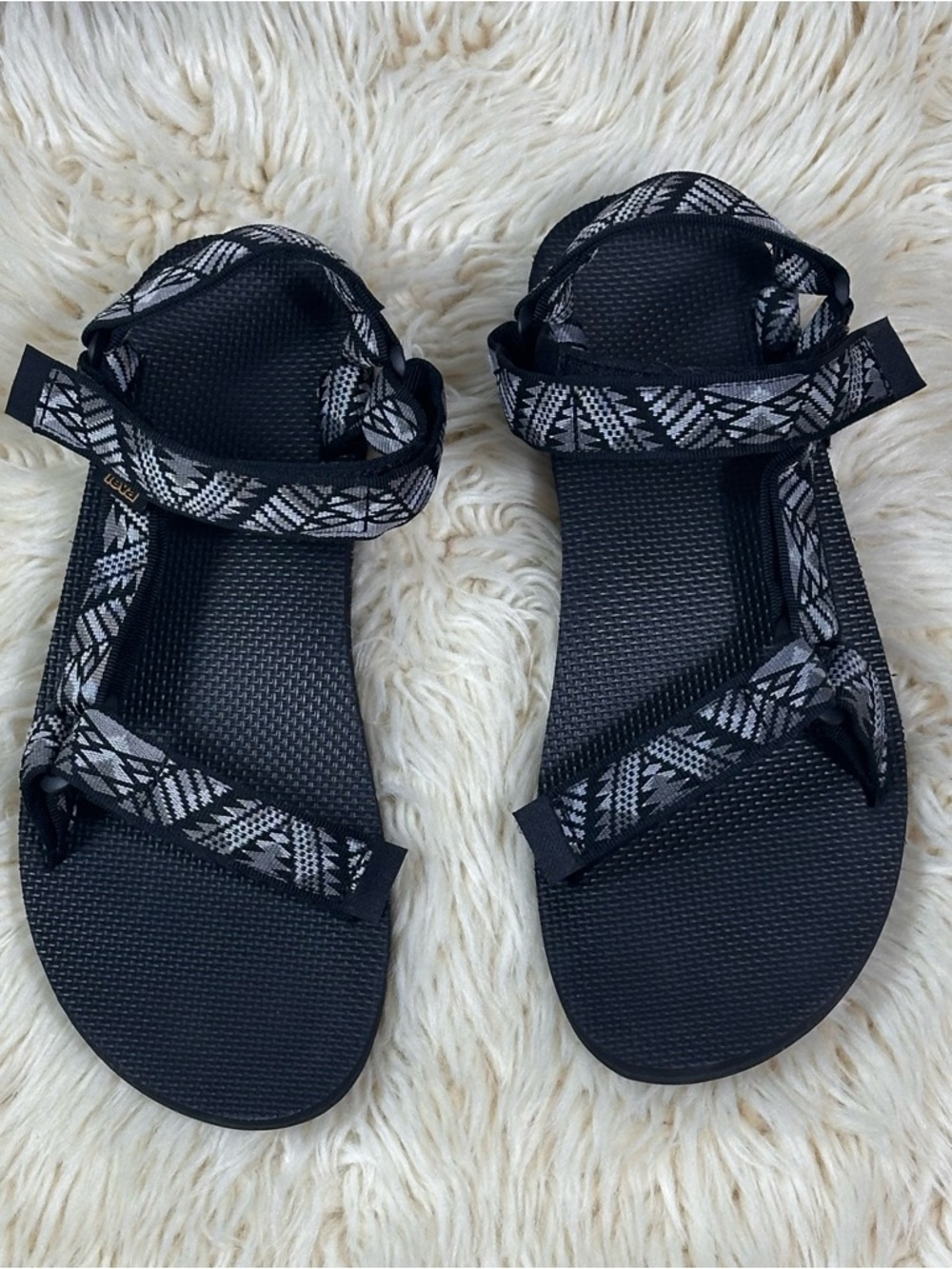 Teva Black & Gray Patterned Strap Men's Sandals